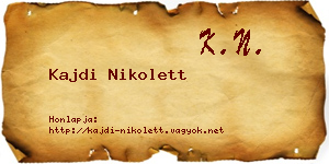 Kajdi Nikolett névjegykártya